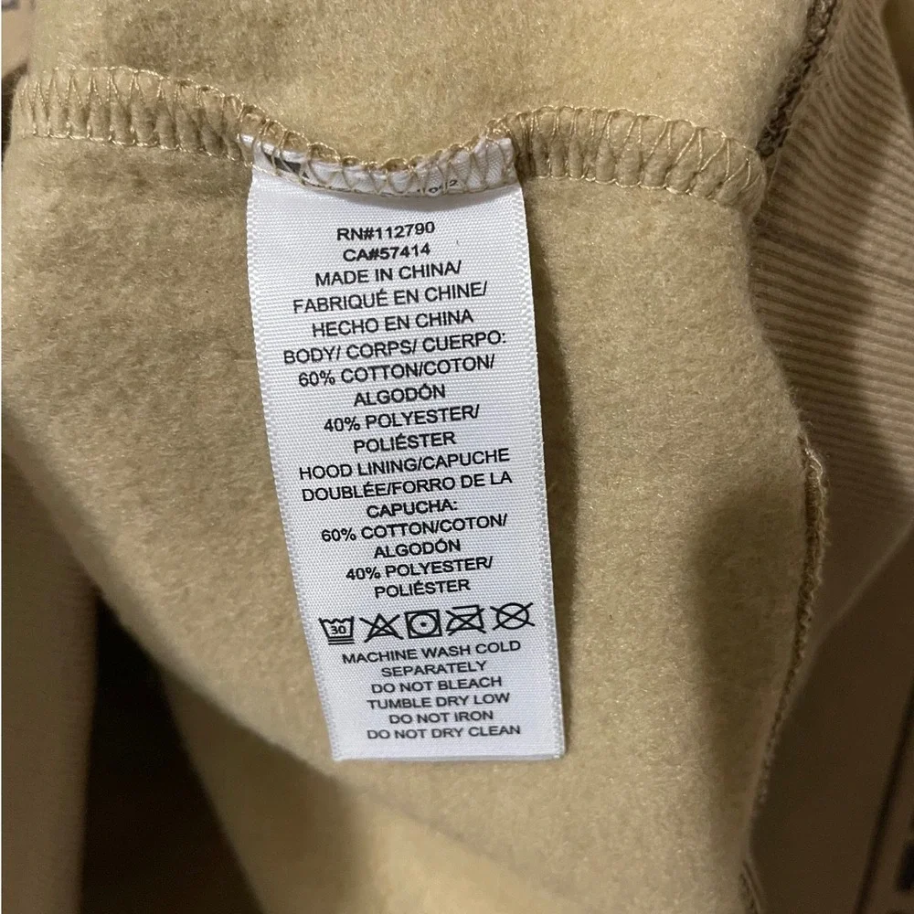 True Religion Mens Travertine Tan Buddha Graphic Pullover Hoodie Medium New‎